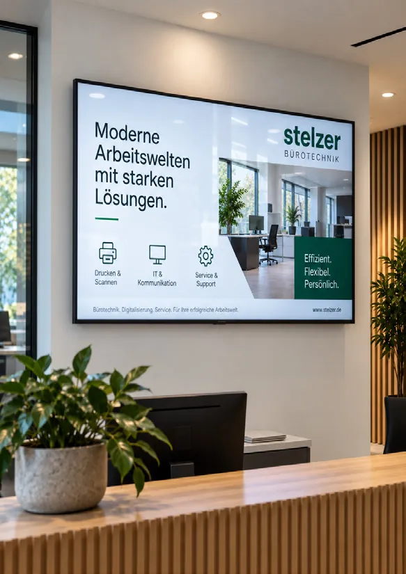 Infodisplay am Empfang (Symbolfoto)